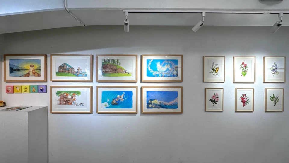 In Between: picture-book originals displayed alongside botanical works