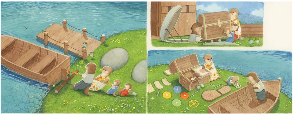 The Otter Family Goes to the Sea (working title) · sketch and creative process · 1