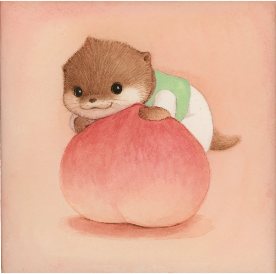 Fruit and the otter twins, painting 1