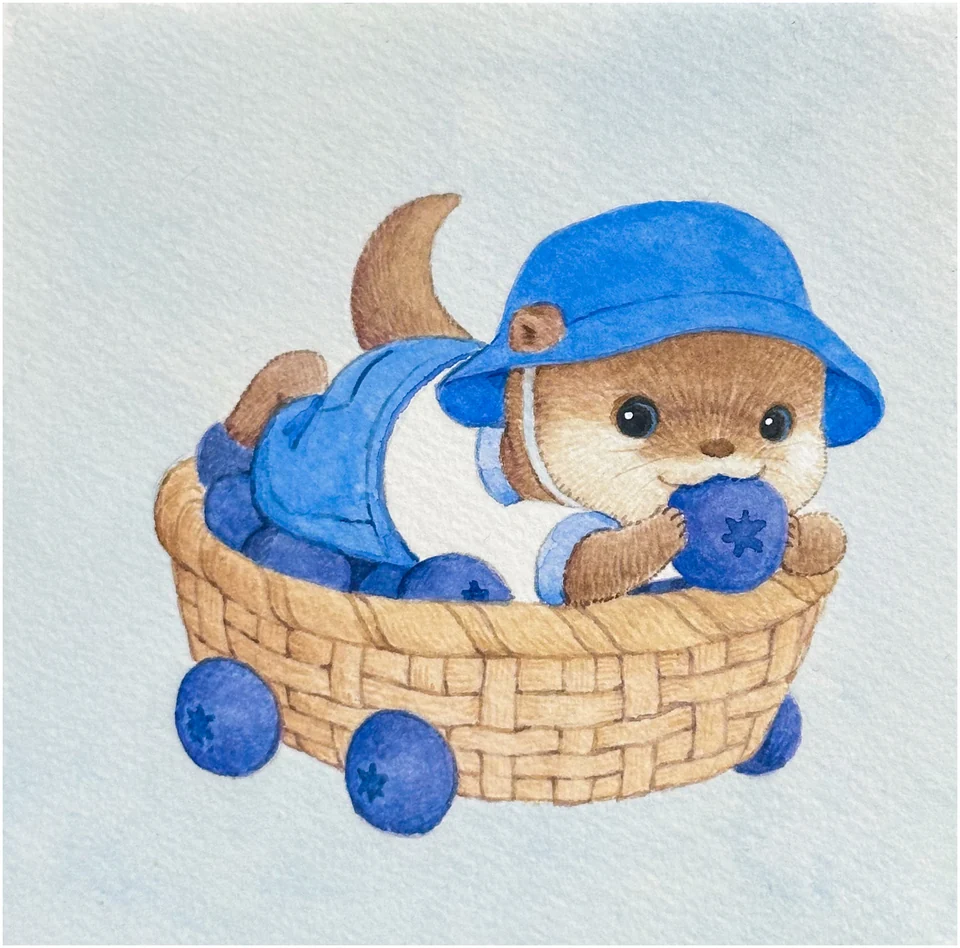 Fruit and the otter twins, painting 6
