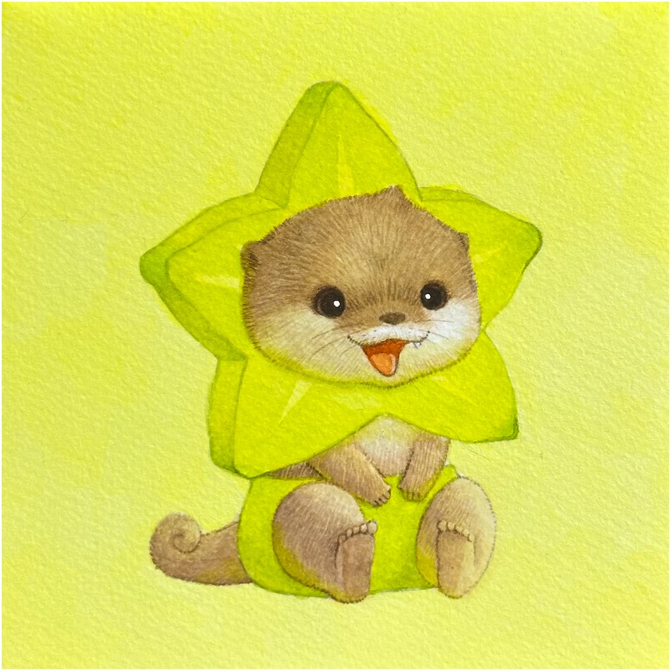 Fruit and the otter twins, painting 7