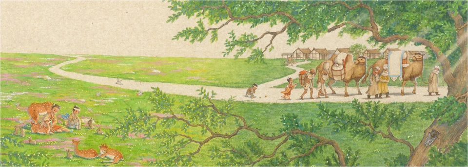 『小さな石工：雲岡の物語』：四季の石窟と村