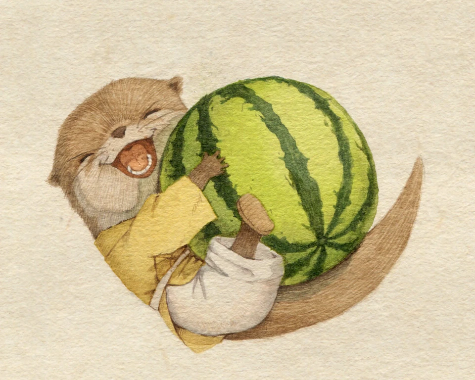 The Little Otter Warrior painting and character design 1