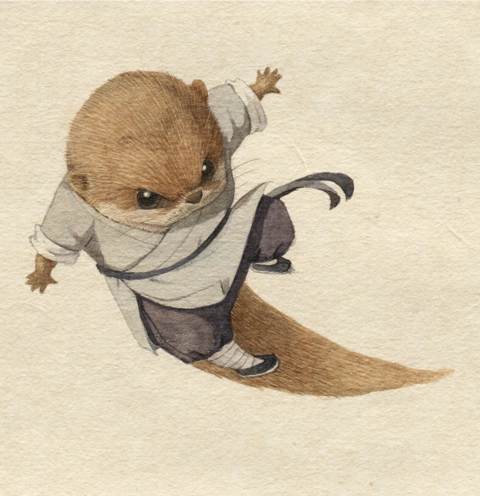 The Little Otter Warrior painting and character design 2