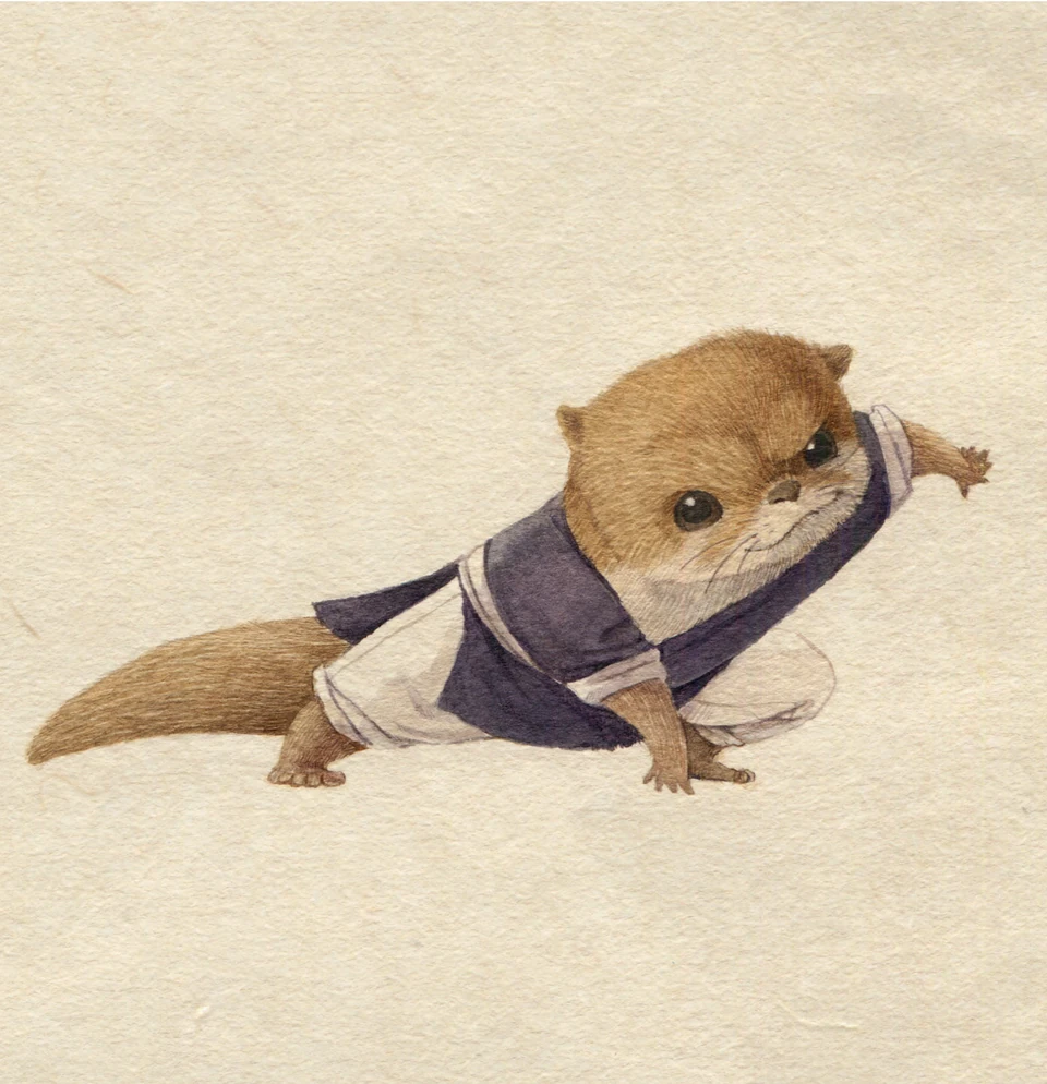 The Little Otter Warrior painting and character design 3