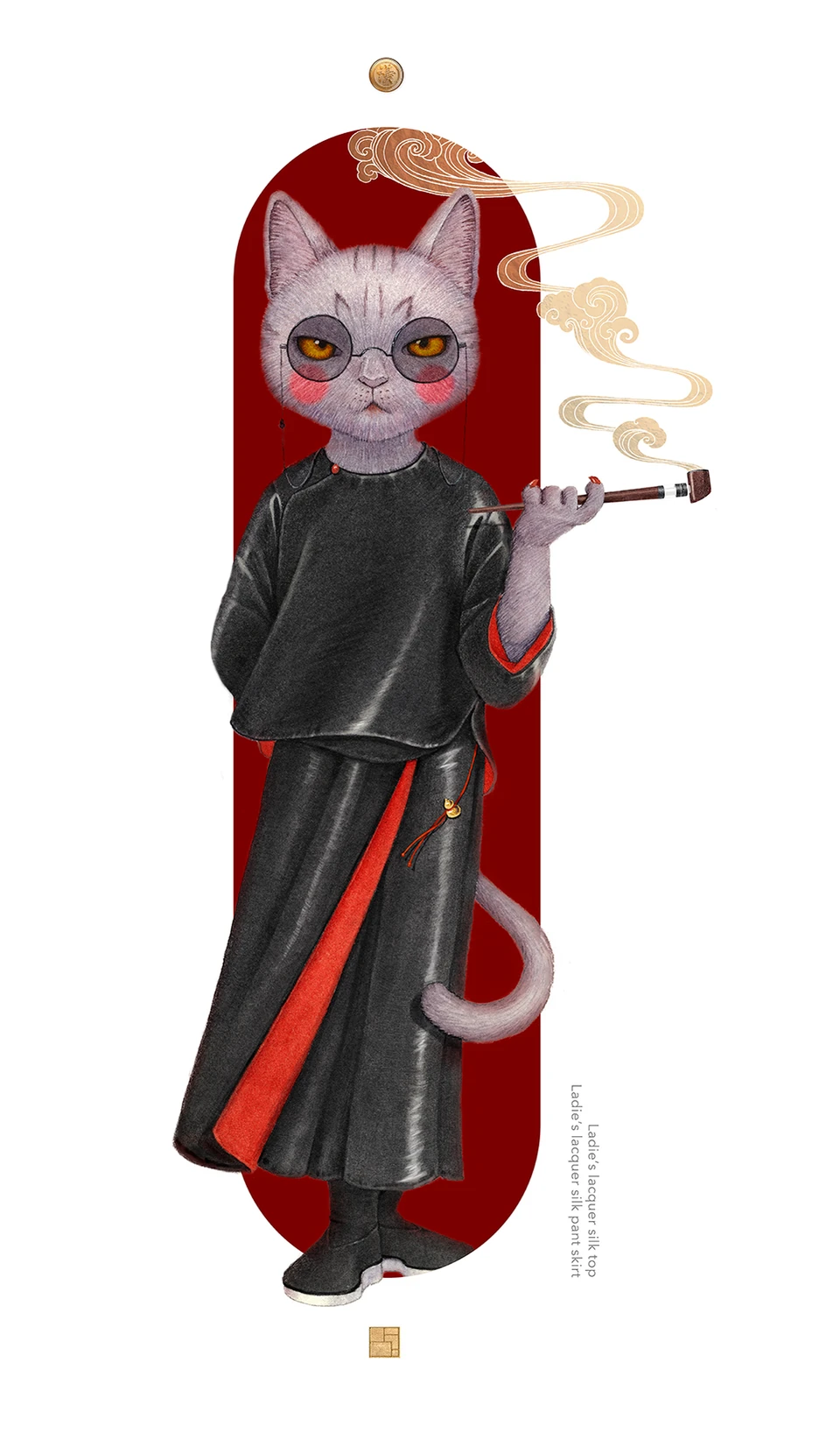 上下「赤黒焰」の猫キャラクター、視点1