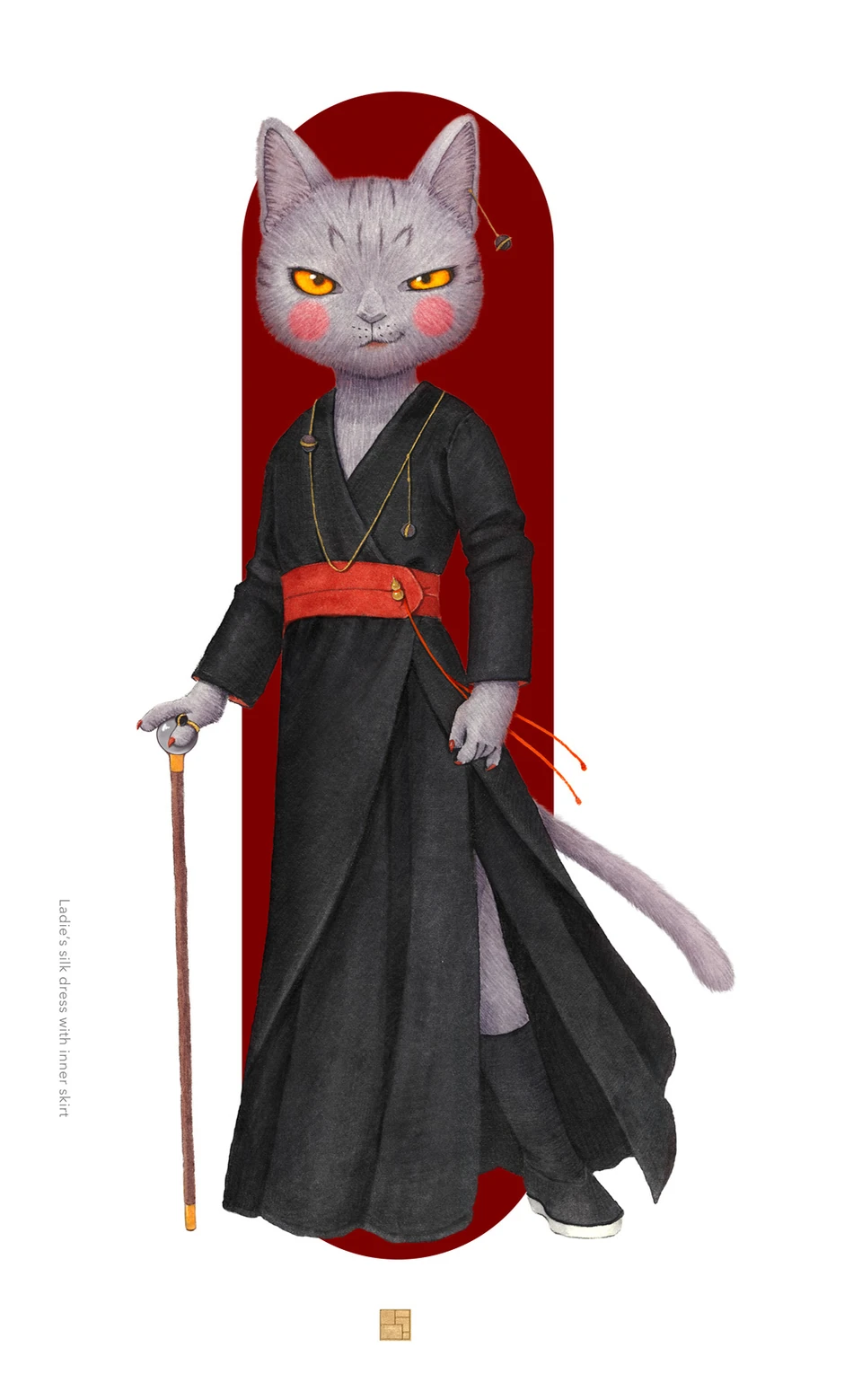 SHANG XIA feline character, view 3