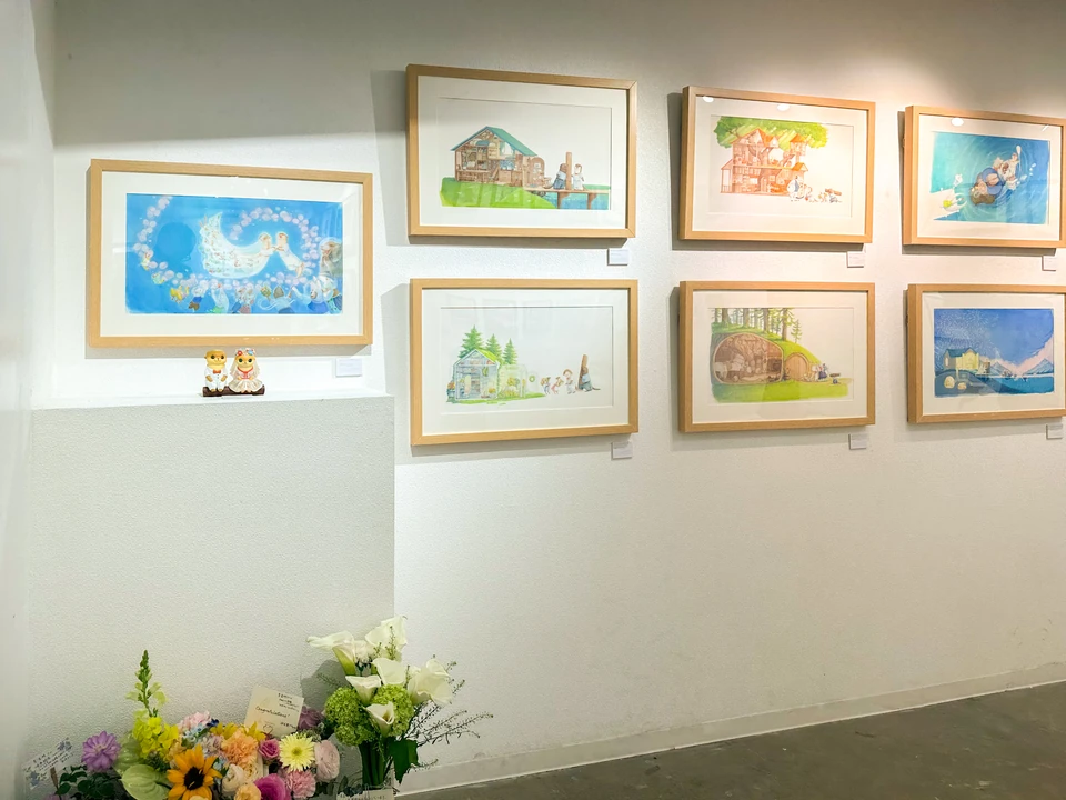 個展:カワウソの絵本原画と結婚式の立体作品